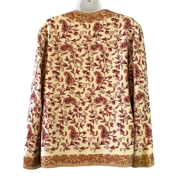 Vintage 1970’s Suffering Moses Hand Embroidered Wool Kashmir Jacket Size Large - Picture 3 of 9